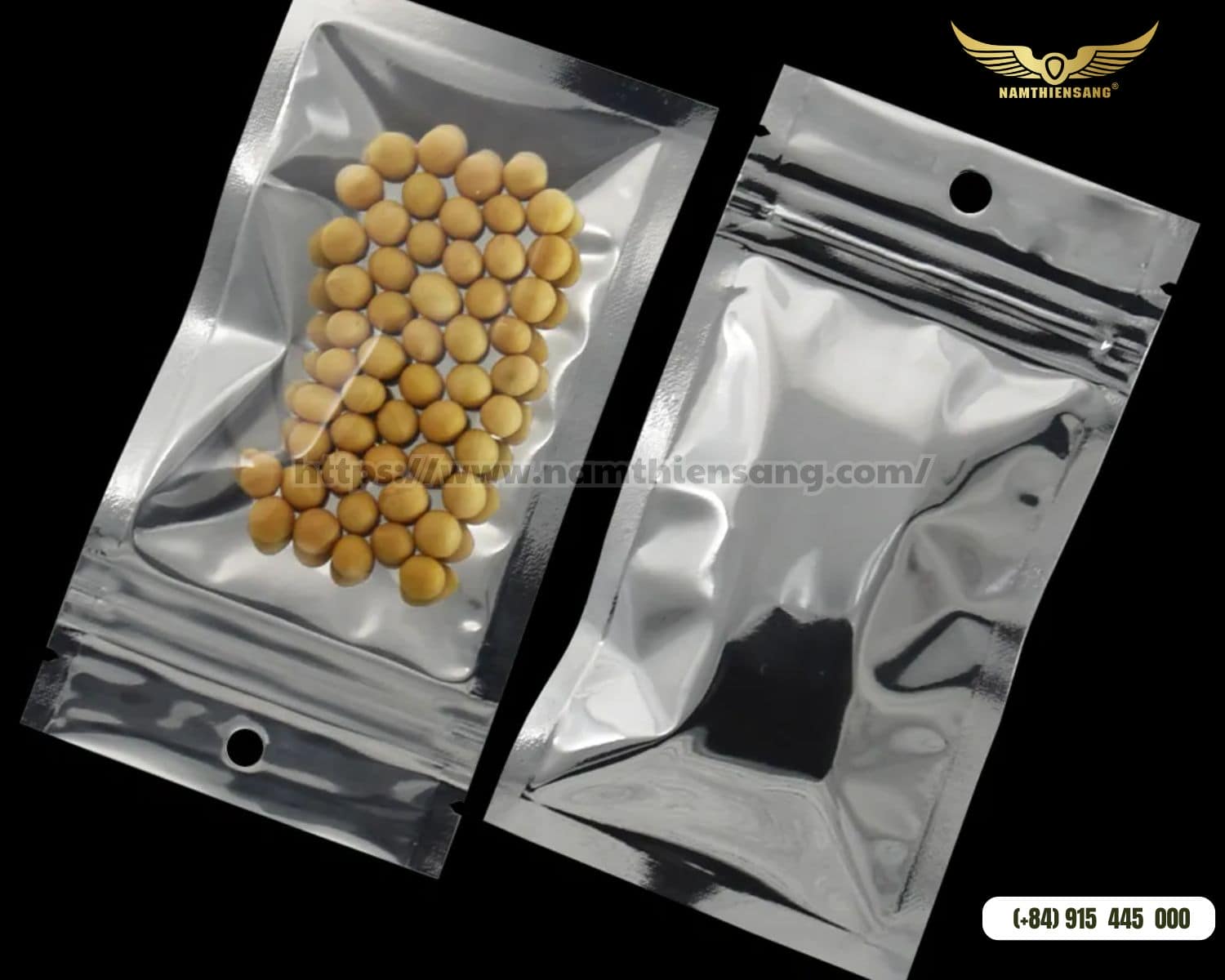 Túi Zipper Nhôm 1 Mặt Trong